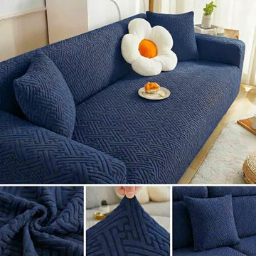 China Mazed Sofa Cover Navy Blue