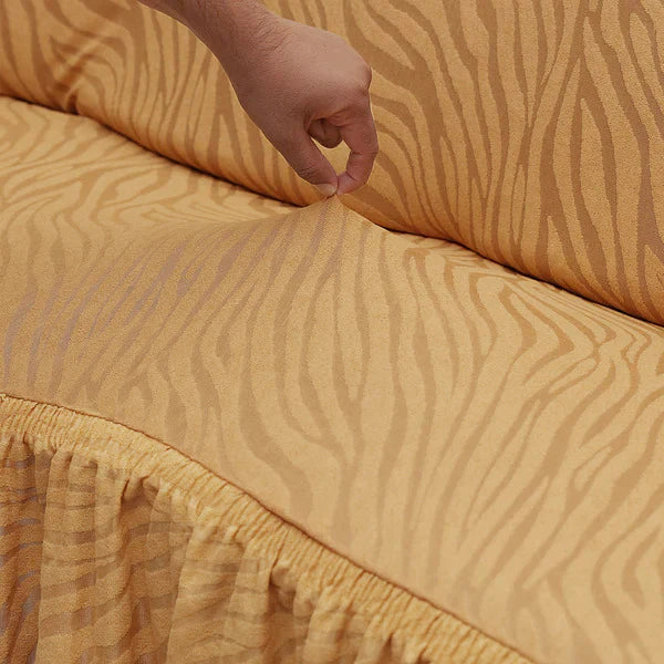 Fitted Zebra Sofa Cover Skin Golden
