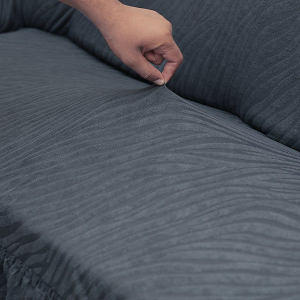Fitted Zebra Sofa Cover Grey