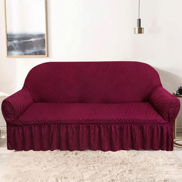 Zebra Sofa Cover Maroon