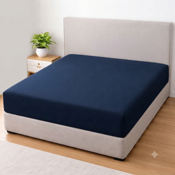Lycra Jersey Fitted Mattress Cover - Blue