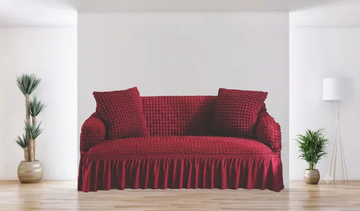 Turkish Style Bubble Sofa Cover Maroon