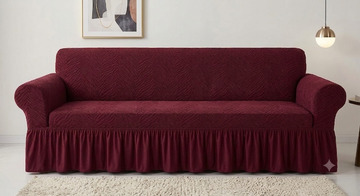 Zebra Sofa Cover Maroon