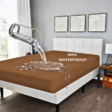 King Waterproof Mattress Cover Brown