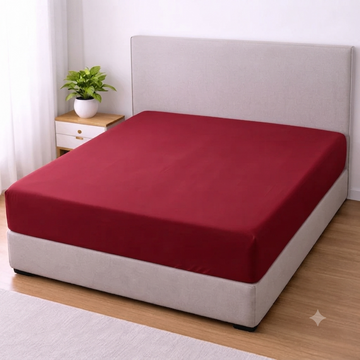 Lycra Jersey Fitted Mattress Cover - Maroon