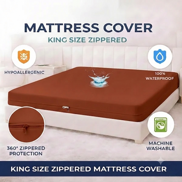 Zipper Waterproof Mattress Cover Rust
