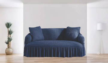 Turkish Style Bubble Sofa Cover Navy