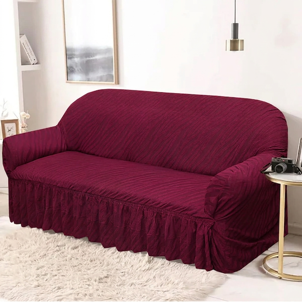Zebra Sofa Cover Maroon
