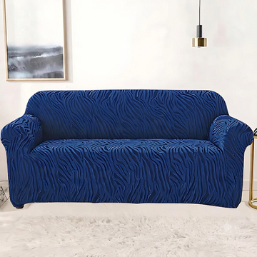 Fitted Zebra Sofa Cover Navy Blue