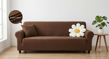 Lycra Jersey Sofa Cover Brown