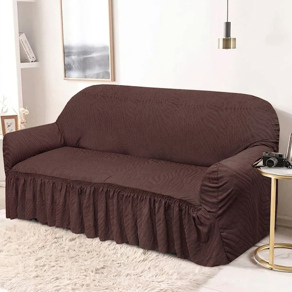 Zebra Sofa Cover Dark Brown