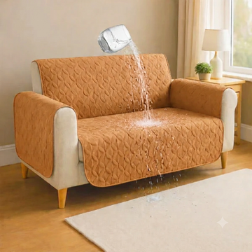 Waterproof Ultrasonic Quilted Sofa Cover Chikoo