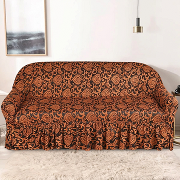 Luxury Embossed Jacquard Sofa Cover Copper