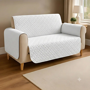 Ultrasonic Quilted Sofa Covers White