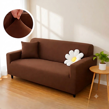 Lycra Jersey Sofa Cover Brown