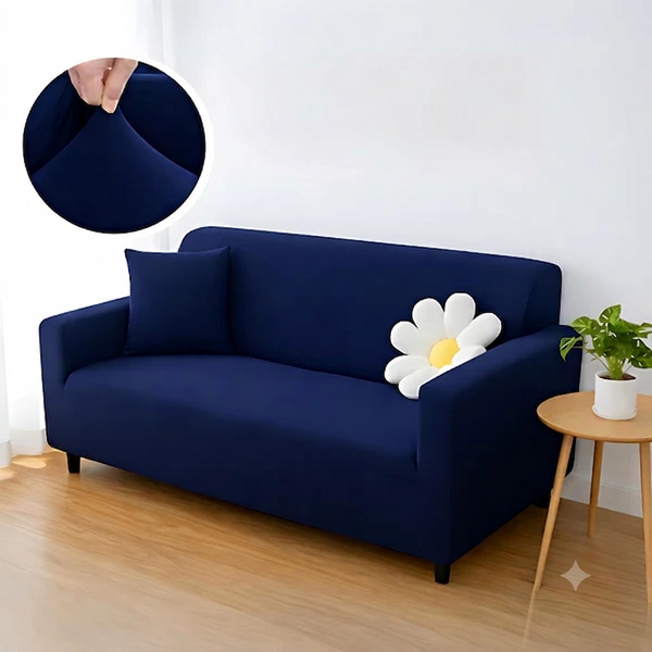 Lycra Jersey Sofa Cover Navy Blue