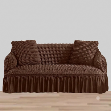 Turkish Style Bubble Sofa Cover Chocolate Brown