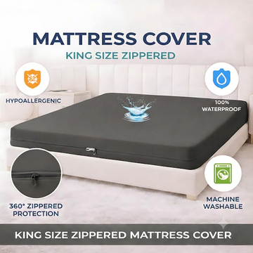 Zipper Waterproof Mattress Cover Grey