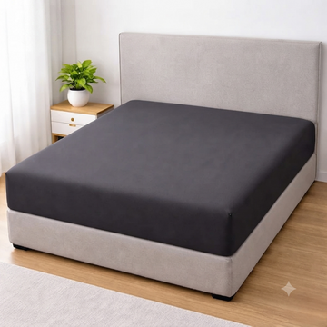 Lycra Jersey Fitted Mattress Cover - Dark Grey