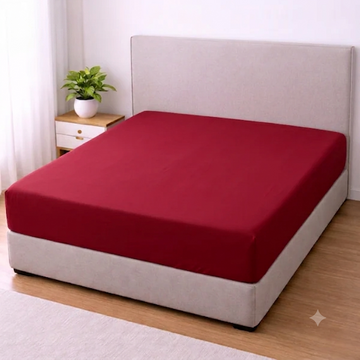 Lycra Jersey Fitted Mattress Cover - Maroon