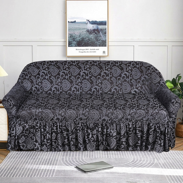 Luxury Embossed Jacquard Sofa Cover Gray
