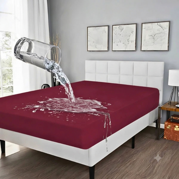 King Waterproof Mattress Cover Mahroon