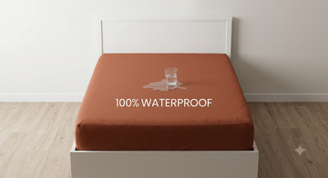 Single Waterproof Mattress Cover Brown