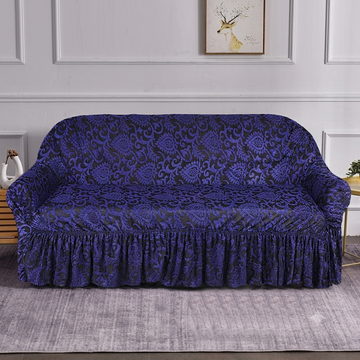 Luxury Embossed Jacquard Sofa Cover Navy