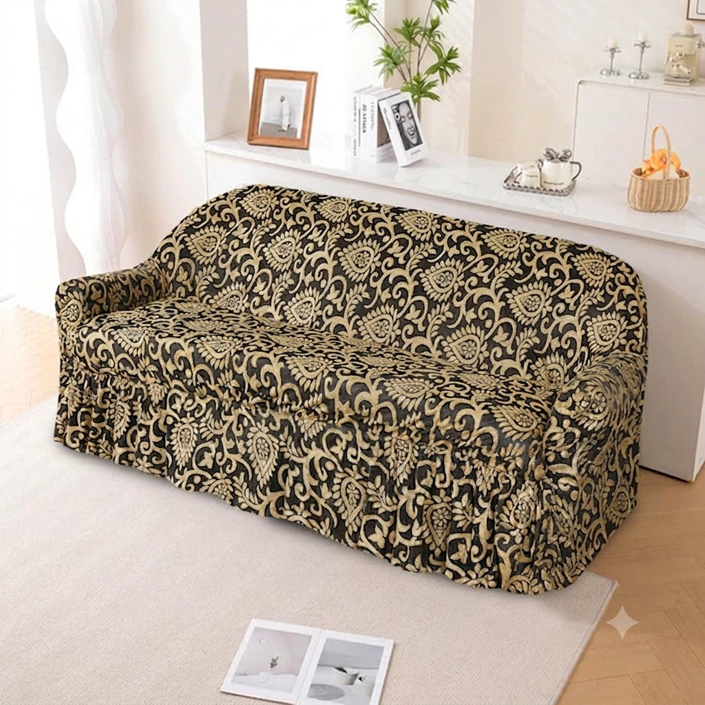 Luxury Embossed Jacquard Sofa Cover Skin