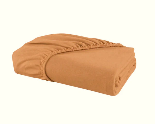 Lycra Jersey Fitted Mattress Cover - Chikoo