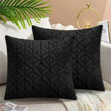 Quilted Cushion Cover Black