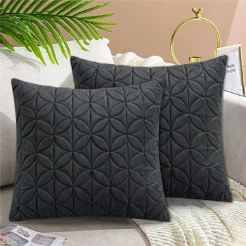 Quilted Cushion Cover Grey