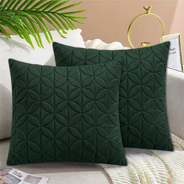 Quilted Cushion Cover Green