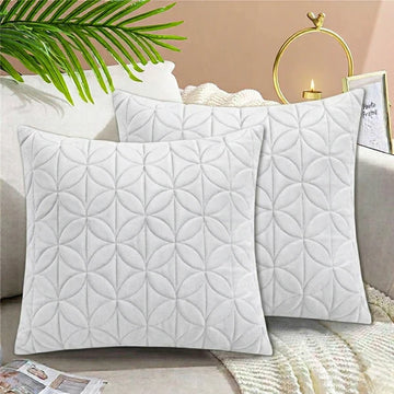 Quilted Cushion Cover White