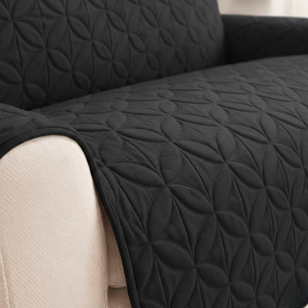 Ultrasonic Quilted Sofa Covers Black
