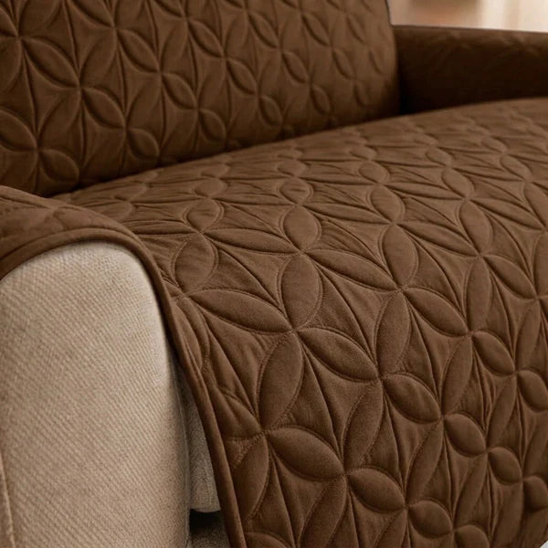 Ultrasonic Quilted Sofa Covers Chocolate Brown