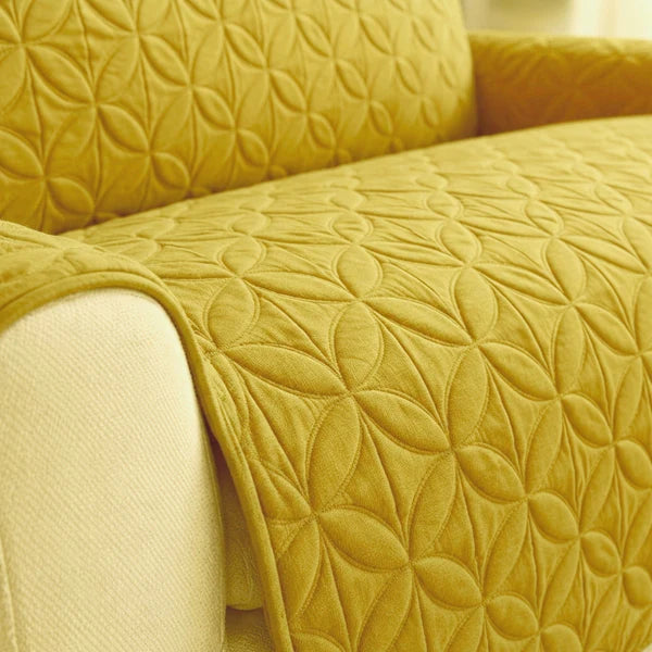 Ultrasonic Quilted Sofa Covers Golden Skin