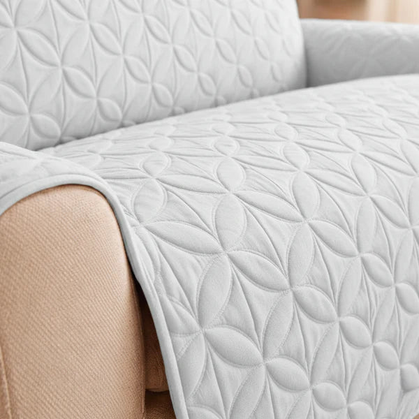 Ultrasonic Quilted Sofa Covers White
