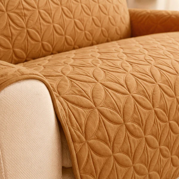 Waterproof Ultrasonic Quilted Sofa Cover Chikoo