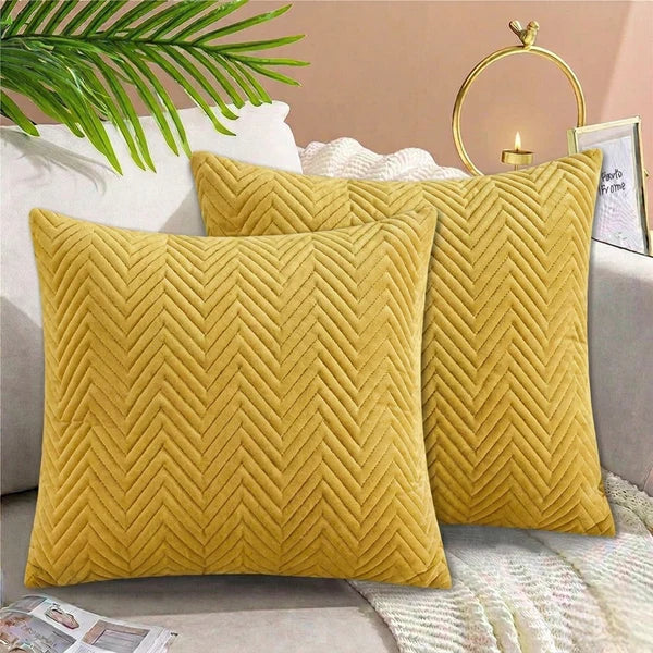 Zigzag Ultrasonic Quilted Cushion Cover Navy Blue