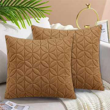 Quilted Cushion Cover Chikoo