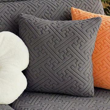 China Mazed Cushion Covers Gray
