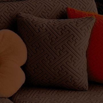 China Mazed Cushion Covers Brown